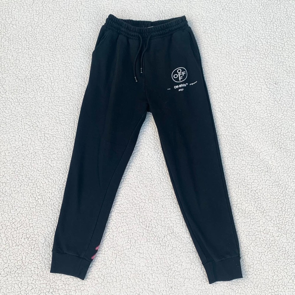 Off-White Diag Stensil Black Pink Sweatpants